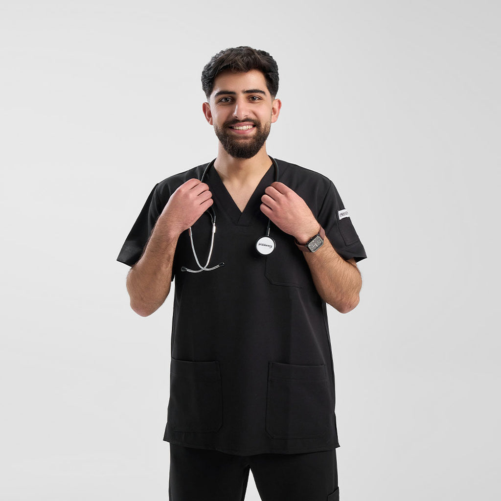 طقم طبي كامل (ڤ. سكراب + بالطو طبي)